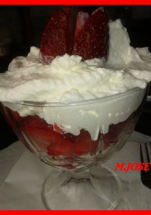 Una foto de Fresas con nata
