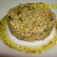 Risotto de champiñones y espárragos al pesto