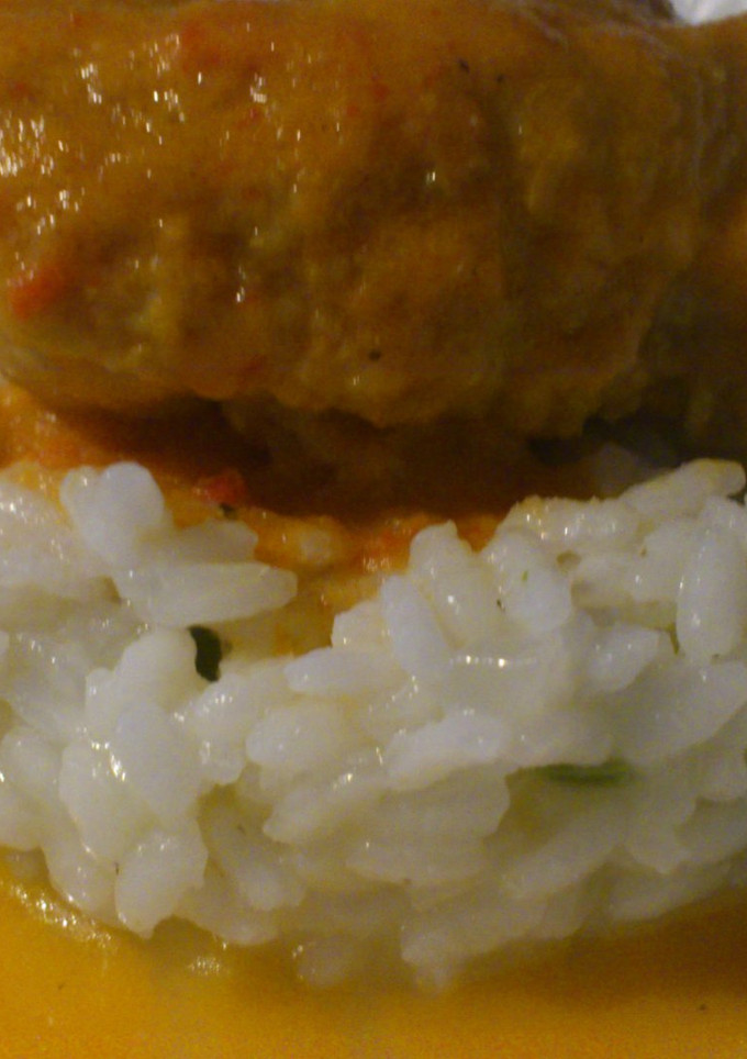 Una foto de Pollo al curry rojo