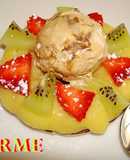 Tartitas de crema de melocotón y helado