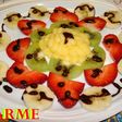 Ensalada de frutas con crema de melocotón