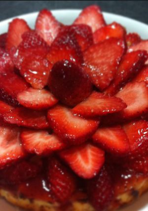 Una foto de Tarta queso ligera de fresas