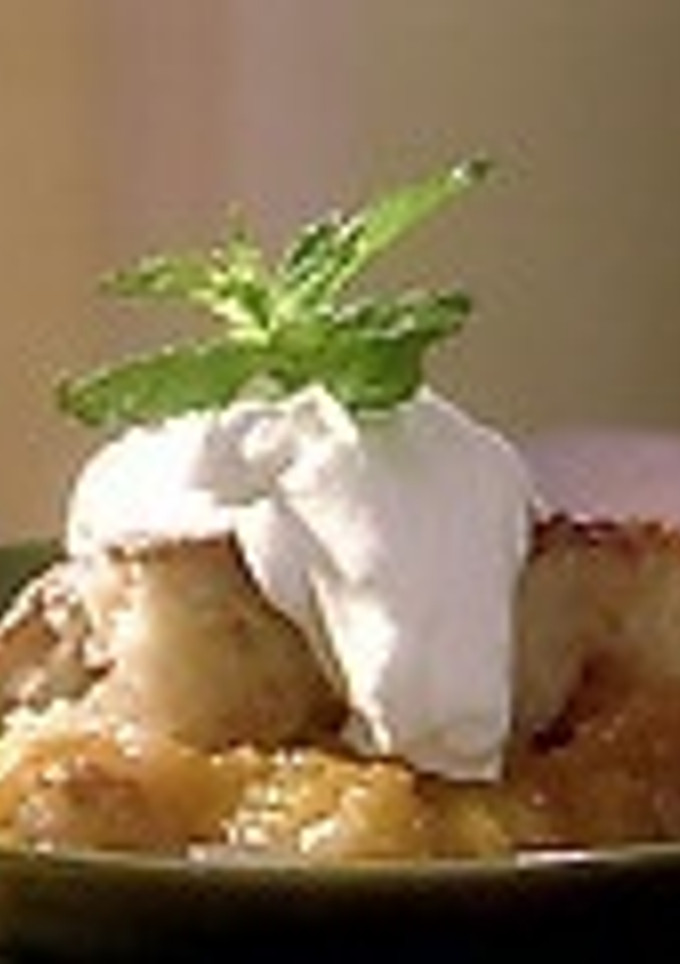 Una foto de Peach cobbler (Postre de duraznos)