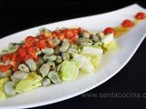 Ensalada de habitas a la vinagreta de menta
