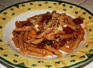 Una foto de Rigatoni con salsa de alcachofa