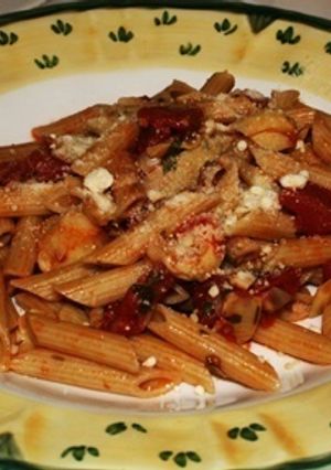 Una foto de Rigatoni con salsa de alcachofa