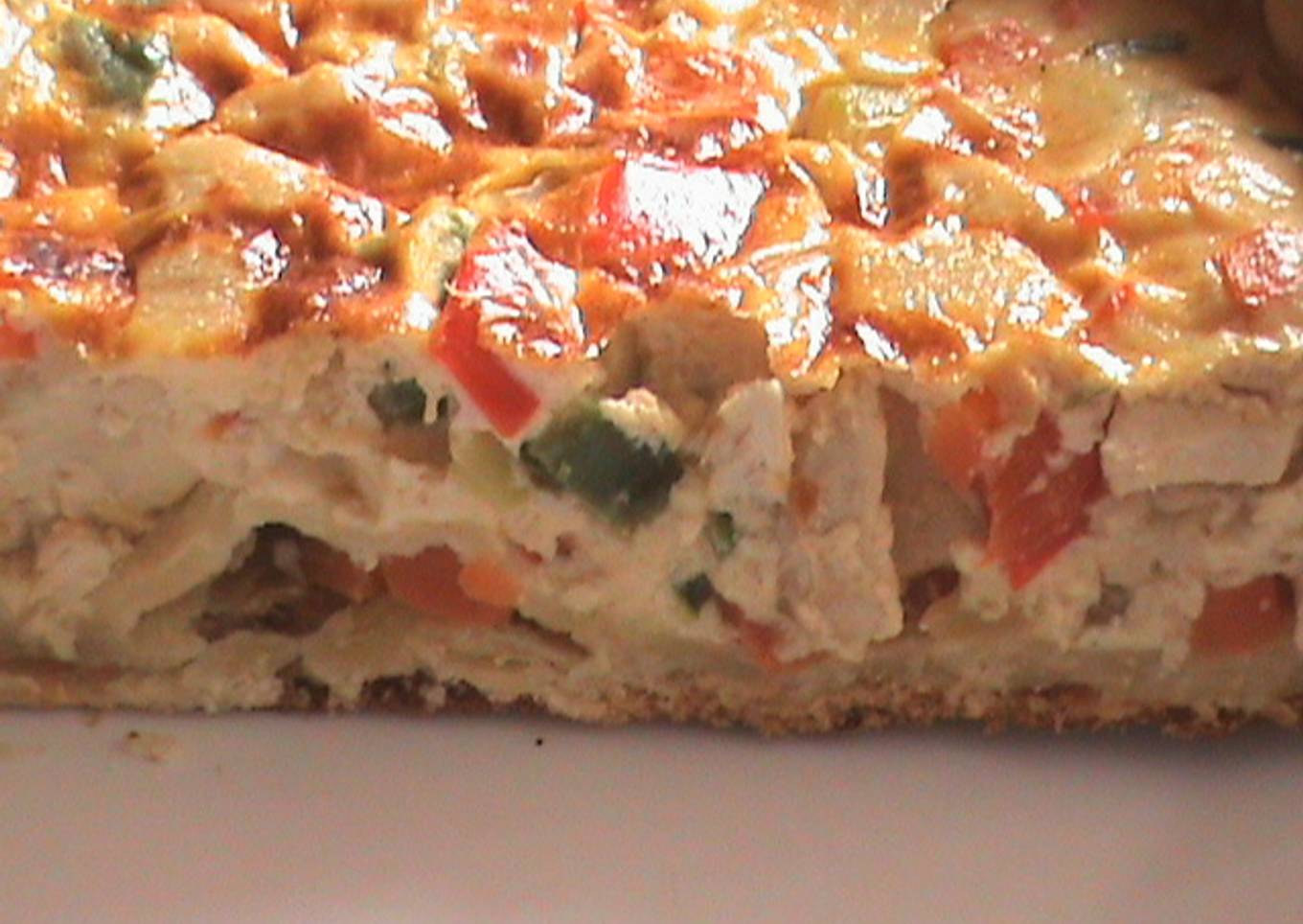 Quiche de pollo con verduras