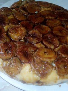 Una foto de Tarta de flan y plátano