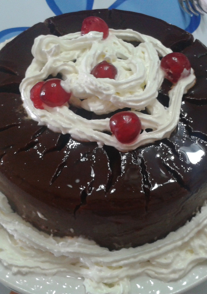 Una foto de Flan negro supergoloso