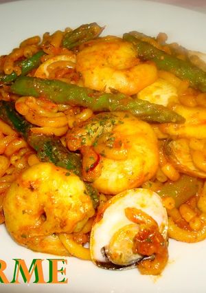 Una foto de Fideos del mar y la huerta