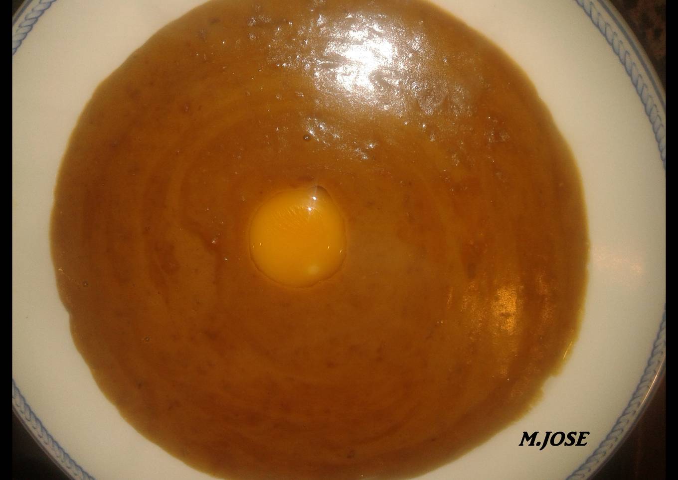Puré de lentejas con yema