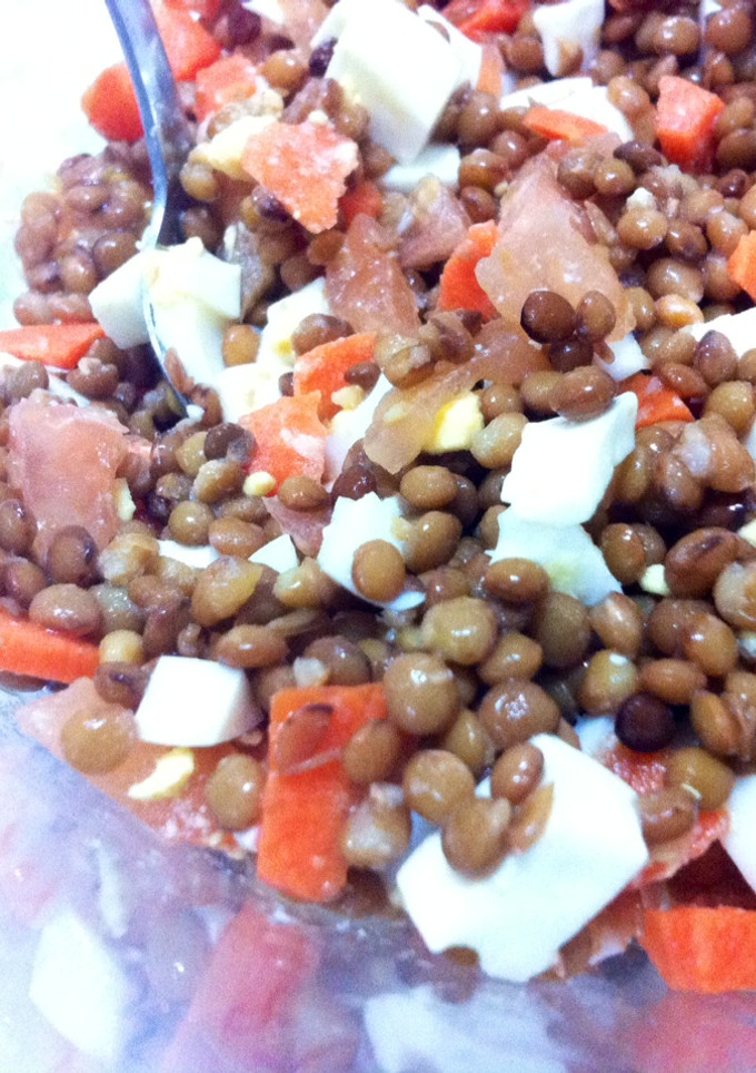 Una foto de Ensalada de lentejas fría fácil