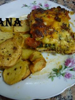 Una foto de Laminas de pollo rellenas