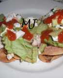 Tostadas mexicanas de pollo