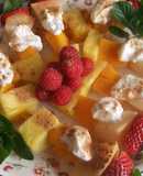 Brochetas de frutas de estación