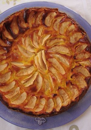 Una foto de Pastel de requesón y manzana