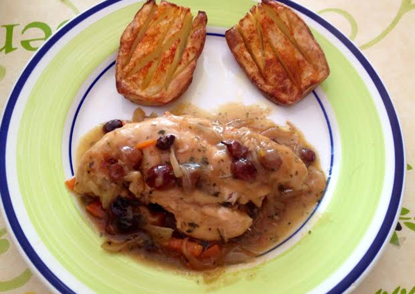 Pechugas de pollo rellenas de verduras<br />