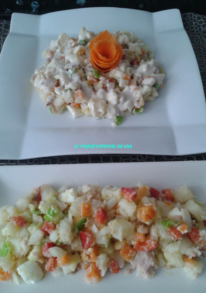 Una foto de Ensalada con salsa de anchoas