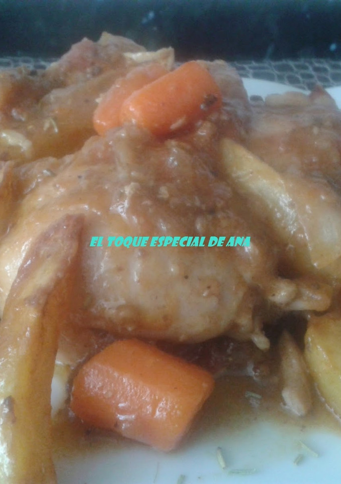 Una foto de Pollo rustido al cava