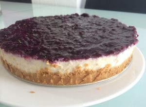 Foto principal de Tarta de queso con arándanos en 15 minutos (receta padre de Rosa)