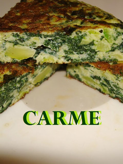 Una foto de Tortilla de calabacín y espinacas