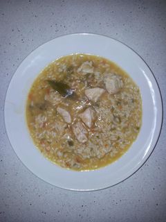 Una foto de Arroz con pavo en olla rápida