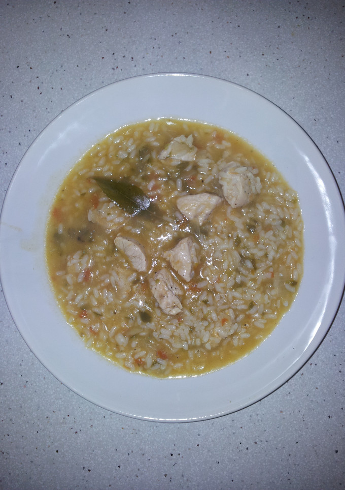 Una foto de Arroz con pavo en olla rápida