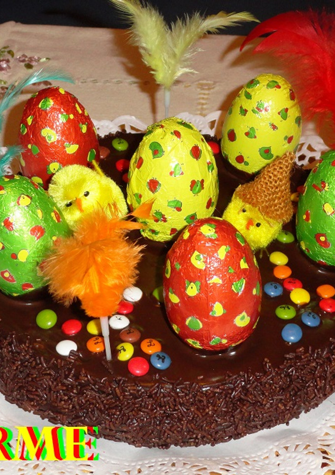 Una foto de Mona de Pascua de chocolate