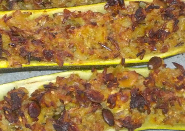 Calabacín relleno y gratinado