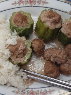 Una foto de Pepino chino relleno