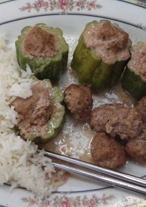 Una foto de Pepino chino relleno