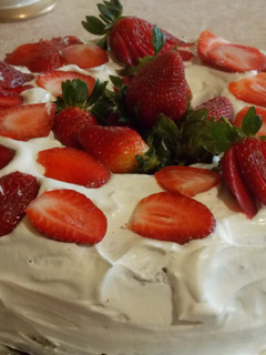 Una foto de Pastel Valentín con fresas