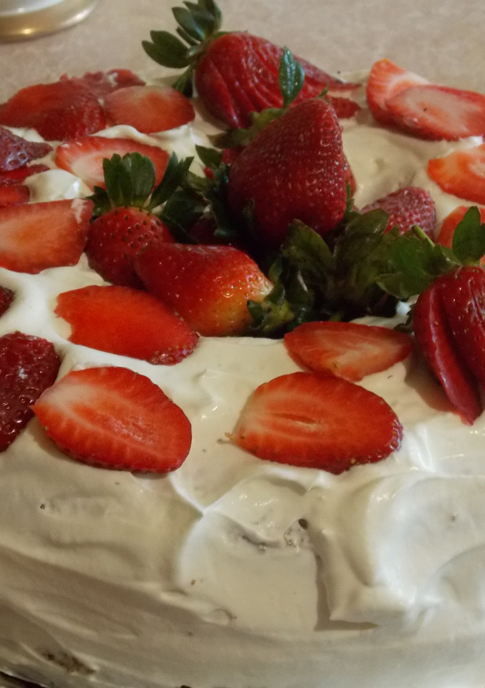Una foto de Pastel Valentín con fresas