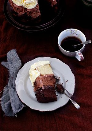 Una foto de Torta de vainilla y chocolate