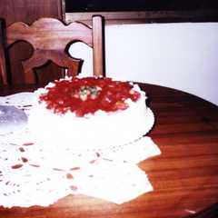 A picture of Torta fria de fresas.