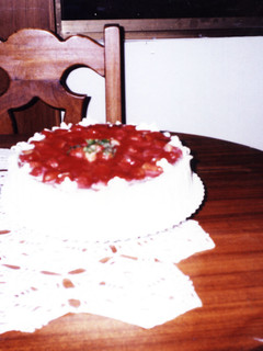 Una foto de Torta fria de fresas