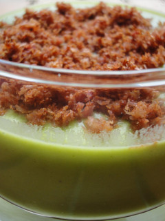Una foto de Puré de guisantes y bacón