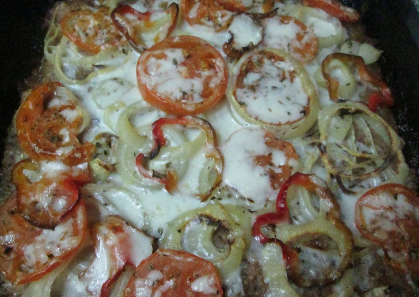 Albóndiga con paté y verduras al horno<br />