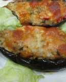 Berenjenas rellenas de vegetales y quesos variados