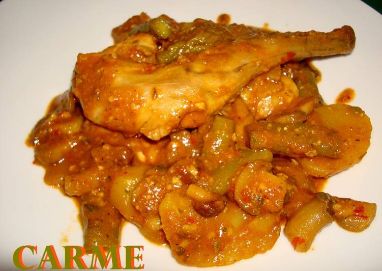 Conejo guisado con patatas y setas