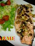 Filete de trucha con frutos secos en papillotte