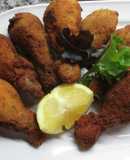 Muslitos de pollo rebozados con pan rallado y especias