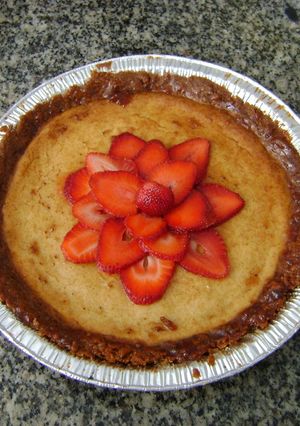 Una foto de Cheesecake con chocolate blanco