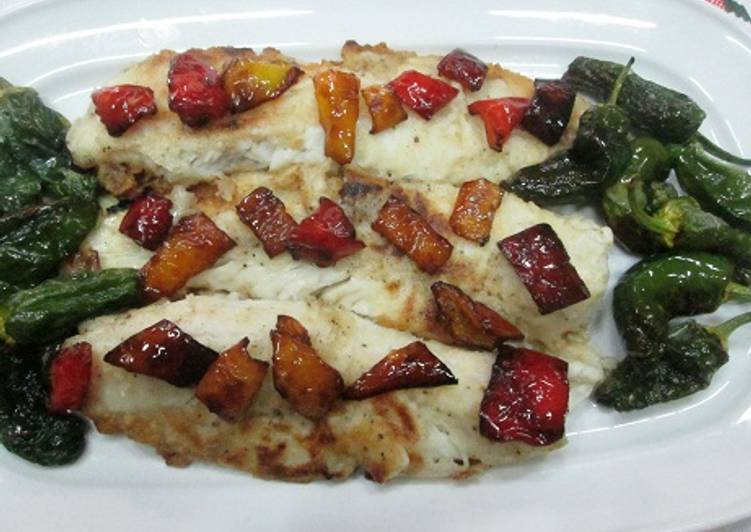 Merluza con pimientos fritos