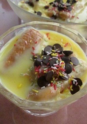 Una foto de Postre con bizcochos sabor a café