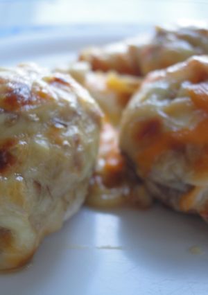 Una foto de Champiñones gratinados