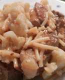 Fideos con costilla y coliflor