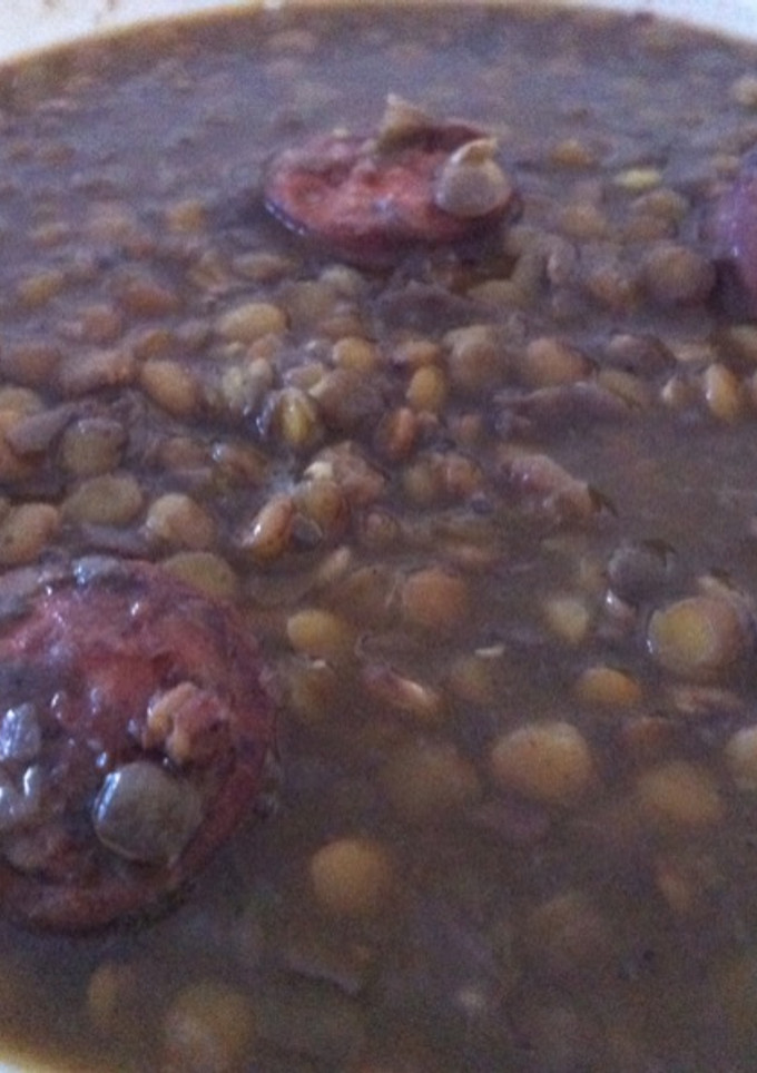 Una foto de Lentejas con sofrito de cebolla