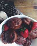 Muffins proteicos cambur y fresas