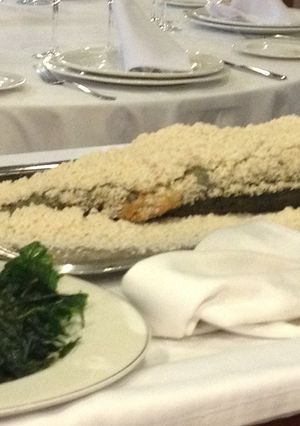 Una foto de Dorada o Lubina a la sal (Thermomix)